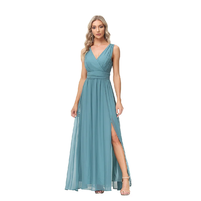 Sexy Chiffon V Neck Evening Party Dresses