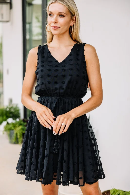 Darling Love Black Swiss Dot Dress