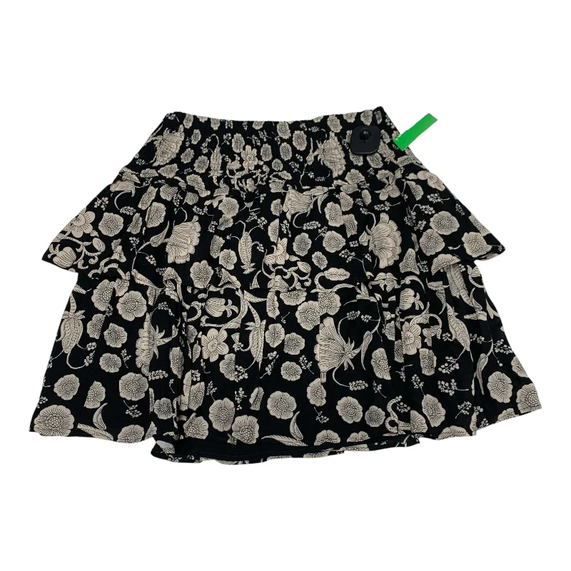 Skirt Mini & Short By Anthropologie In Black & Cream, Size: S