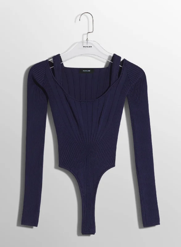 midnight blue sculpting knit bodysuit