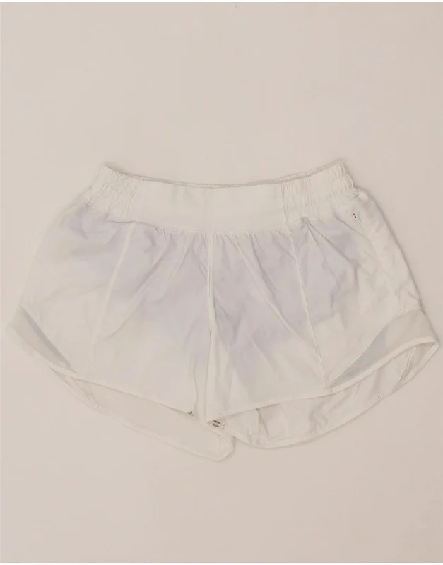 LULULEMON Womens Sport Shorts US 4 Small  White Nylon