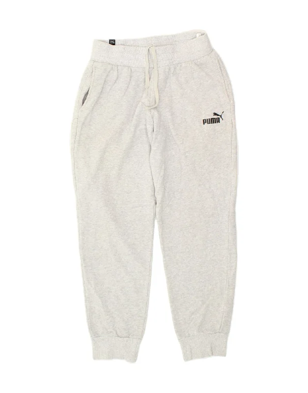 PUMA Womens Tracksuit Trousers Joggers UK 6 XS Grey Cotton