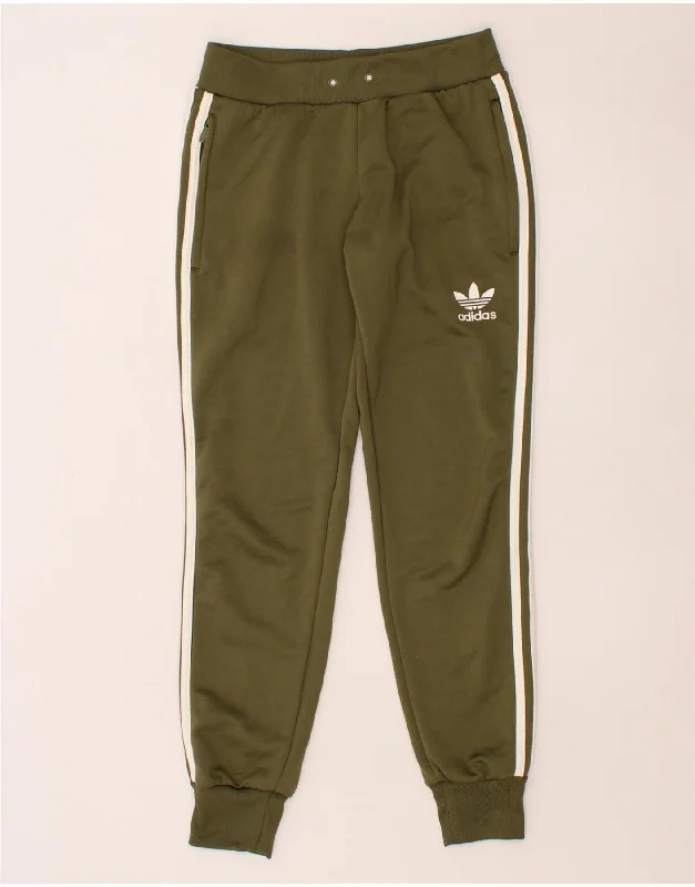 ADIDAS Womens Tracksuit Trousers Joggers UK 8 Small Khaki