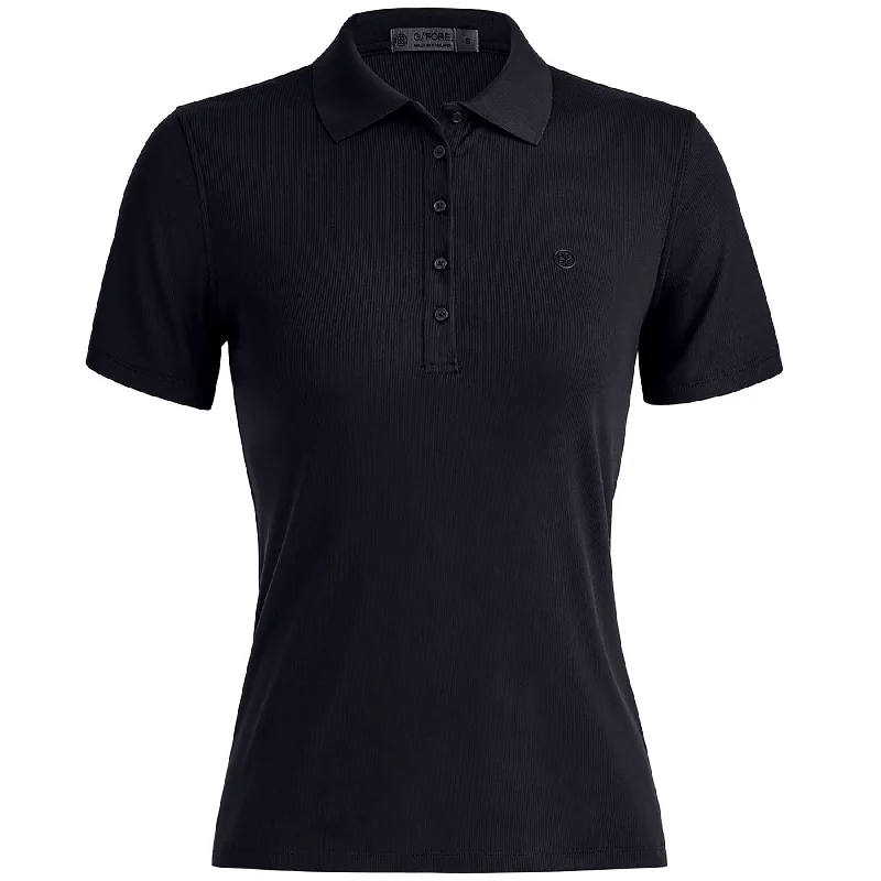 Womens Ribbed Tech Nylon Polo Onyx - 2024