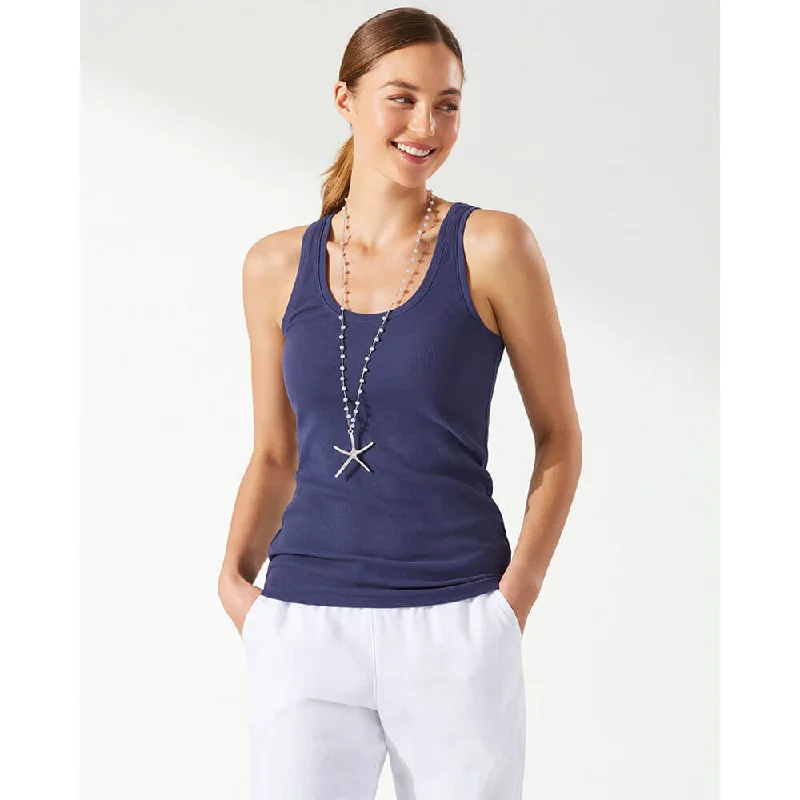 Tommy Bahama Women's New Barrier Bay Rib Tank Top - Island Navy*