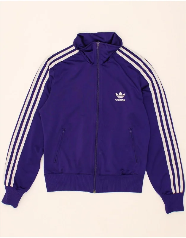 ADIDAS Womens Graphic Tracksuit Top Jacket EU 40 Medium Purple Polyester