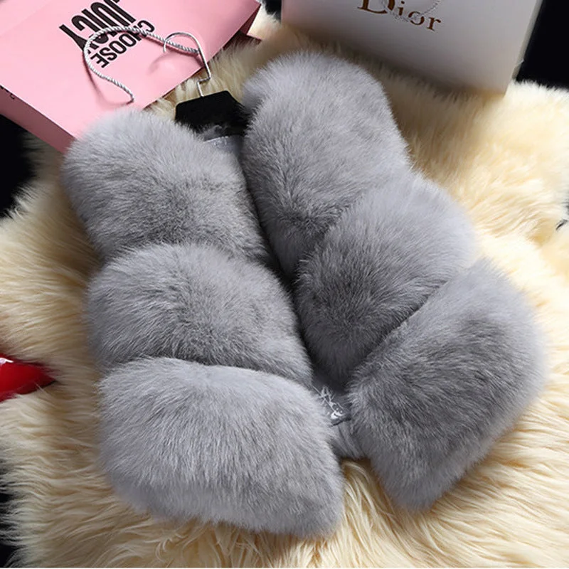 Plus Sizes Artificial Fur Short Vest for Women