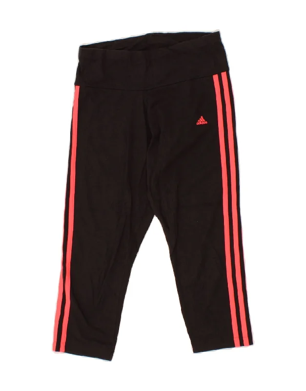 ADIDAS Womens Climalite Capri Tracksuit Trousers UK 8/10 Small Black