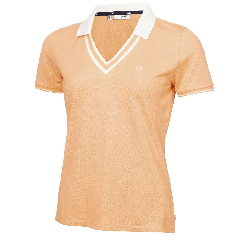 Womens Delaware Cotton Blend Polo Peach Cobbler - SS24