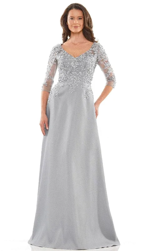 Marsoni by Colors MV1174 - Beaded Applique V-Neck Formal Gown