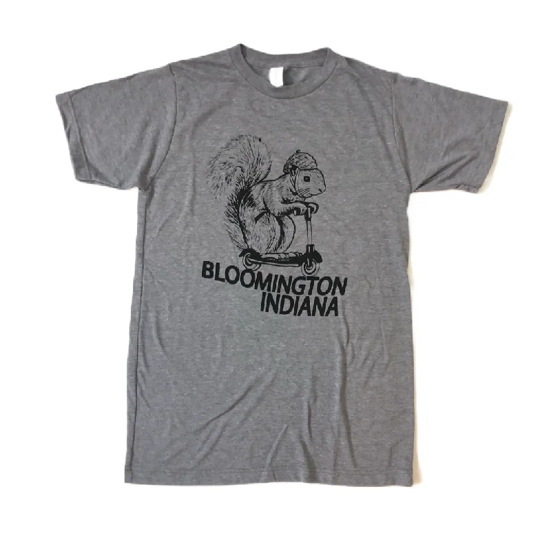 Bloomington Indiana Squirrel on a Bird T-shirt - Summer Grey