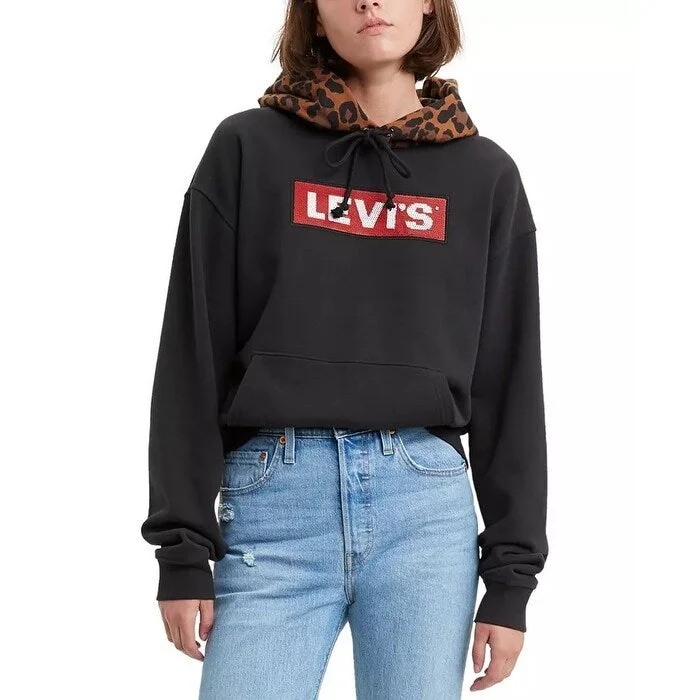 Levi's Women's Limited Cotton Graphic Sport Hoodie Black Size L - Large