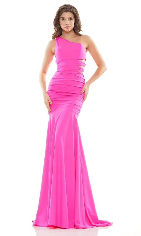 Colors Dress - 2693 One Shoulder Cutout Gown