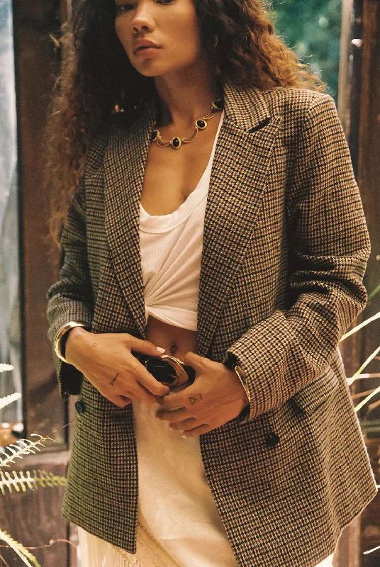 West Village Brown Plaid Blazer