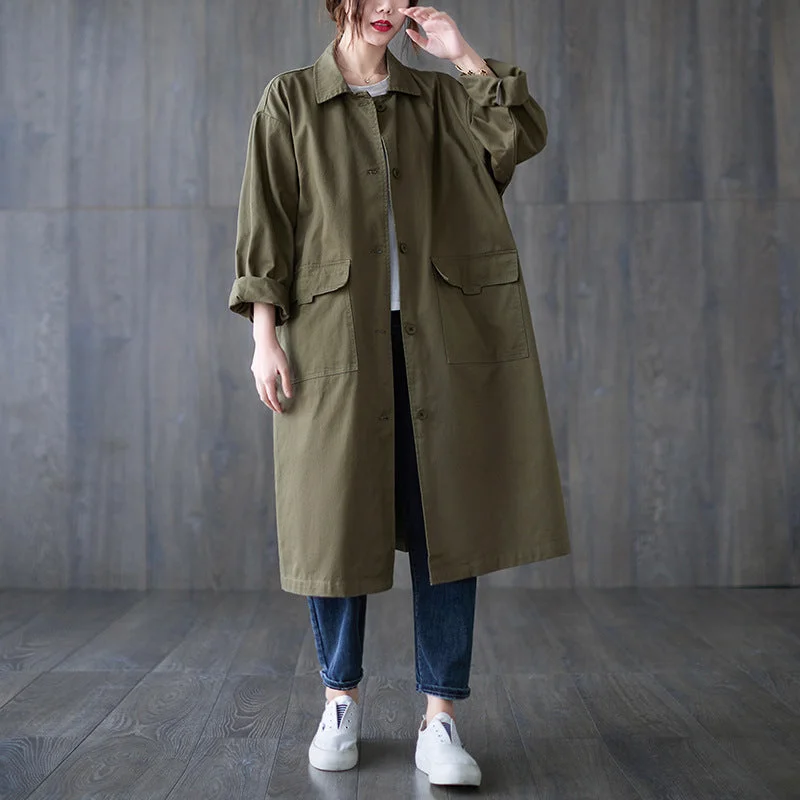 Fall Plus Sizes Long Loose Coats for Women