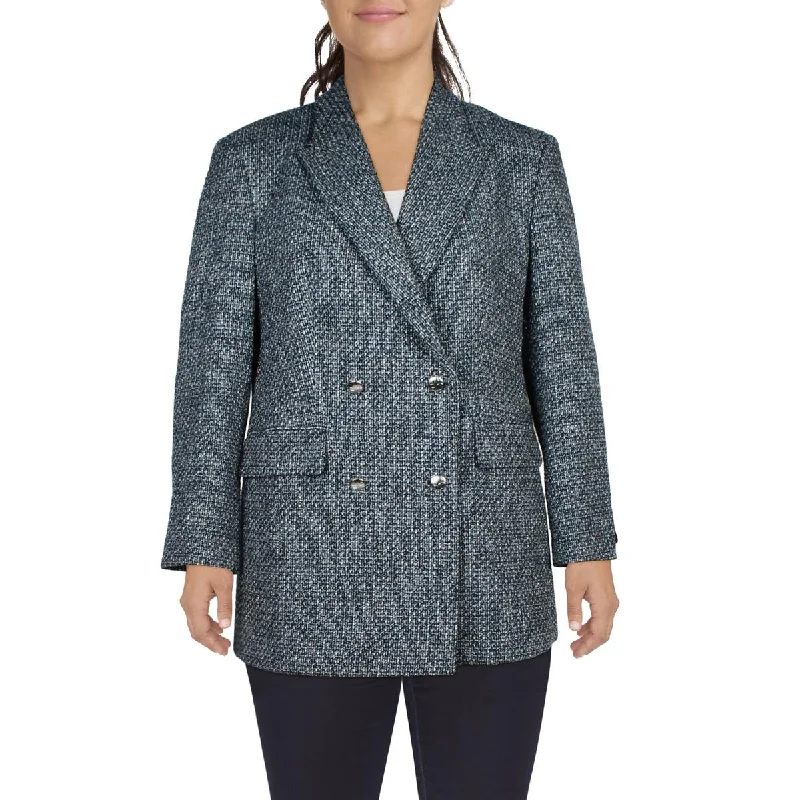 Hugo Womens Tweed Topper Double-Breasted Blazer