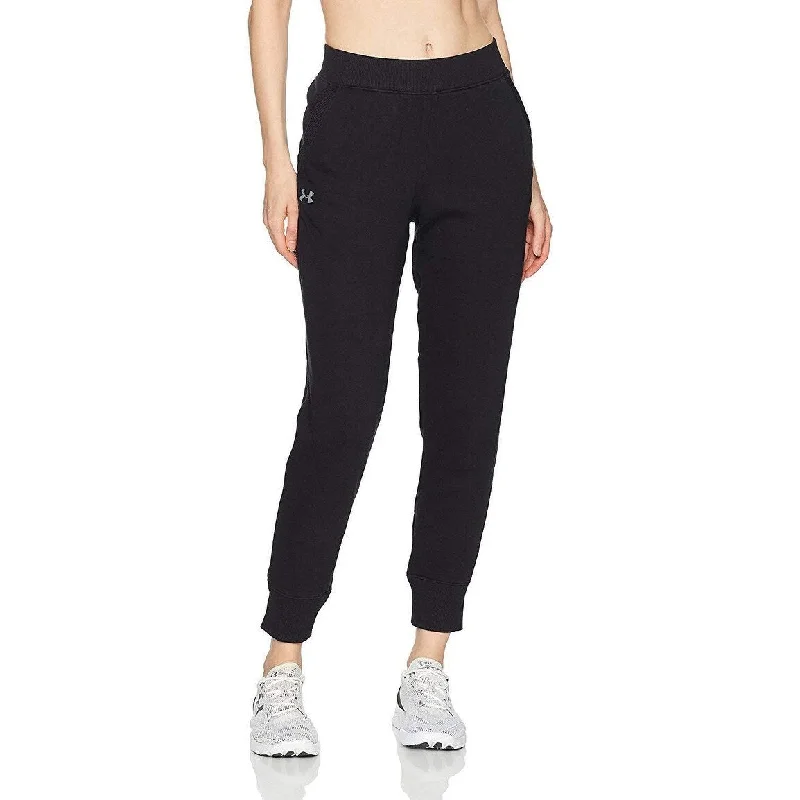 Under Armour Women's French Terry Ankle Pants Black Size Medium - M