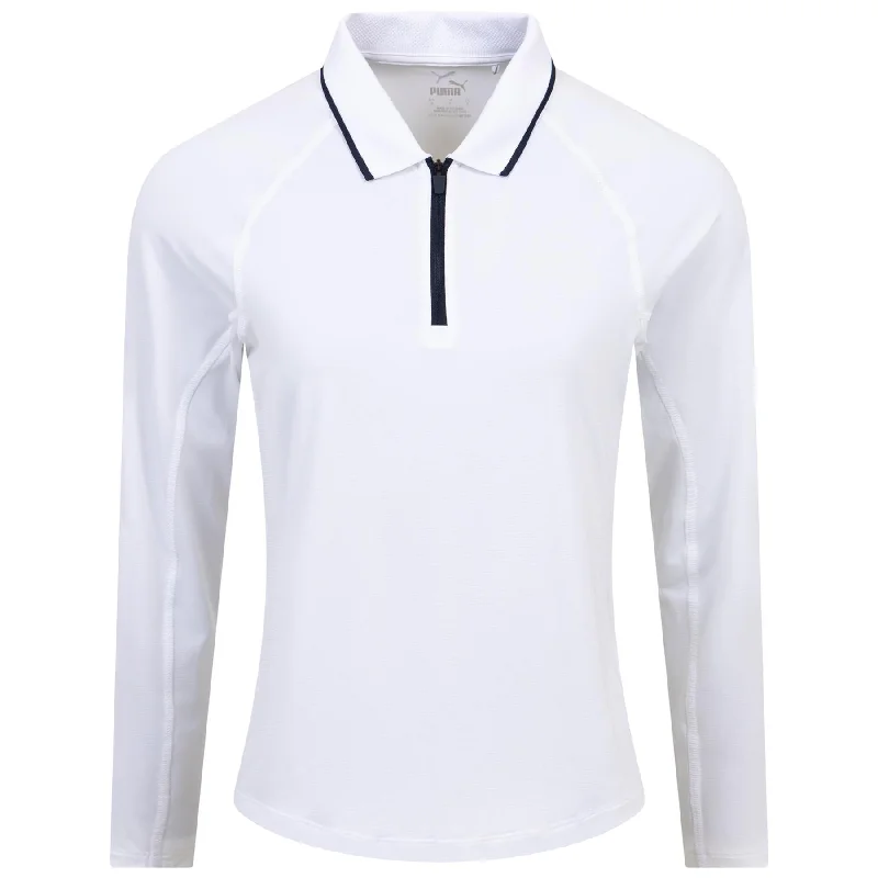 Womens You-V LS Polo White Glow - AW24