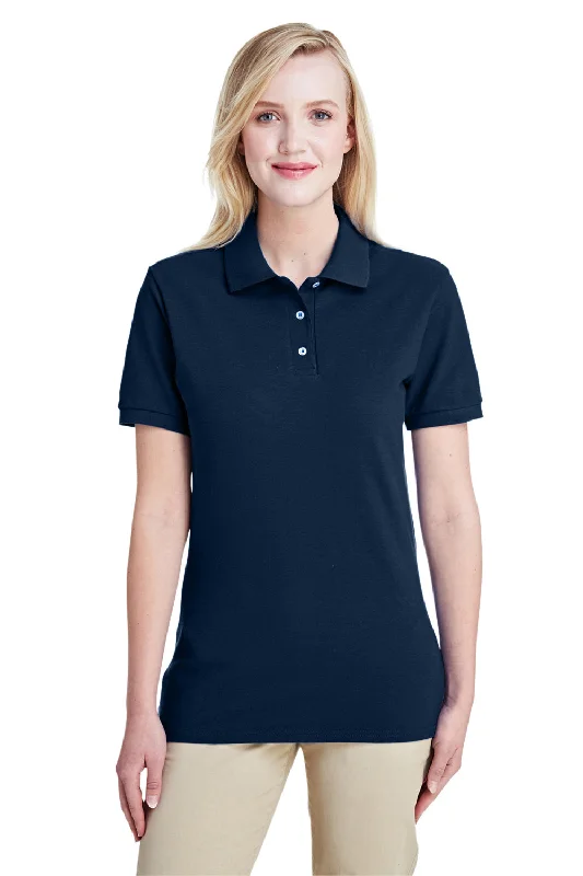 Jerzees Womens Short Sleeve Polo Shirt - Navy Blue