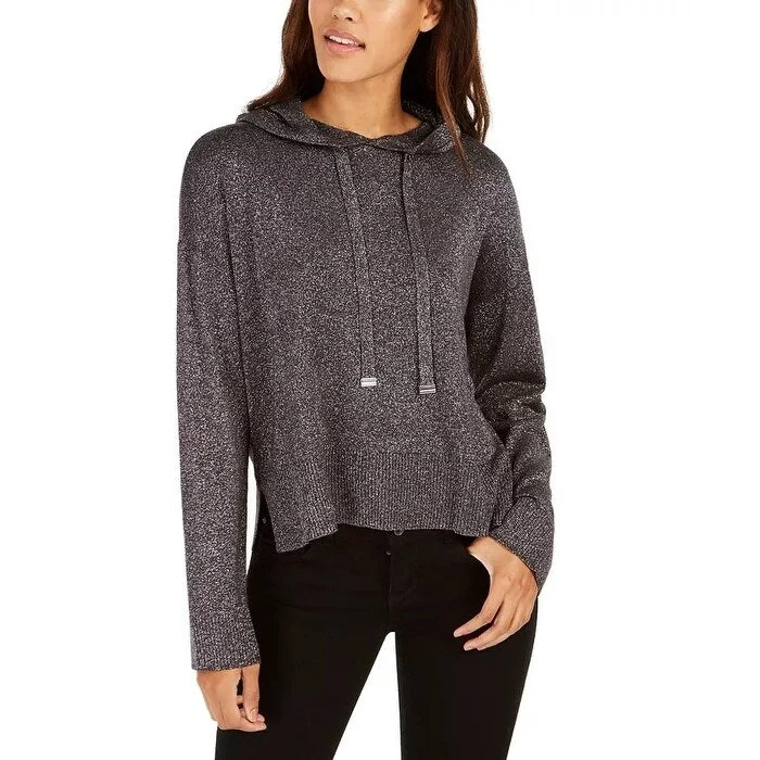 Tommy Hilfiger Women's Sparkle Hoodie Top Dark Gray Size Extra Small - XS