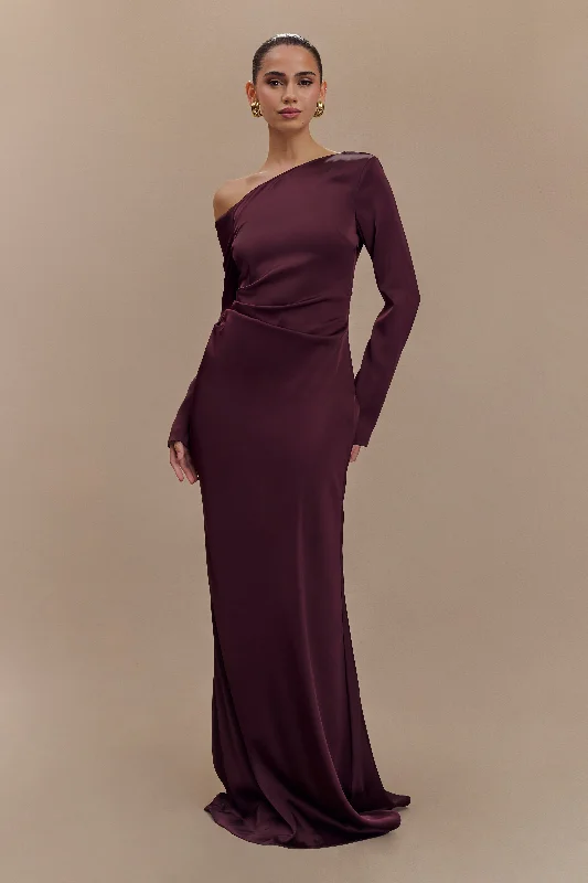 Avery Long Sleeve Maxi Dress - Plum