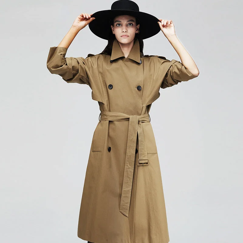 Elegant Fall Women Windbreak Long Overcoats