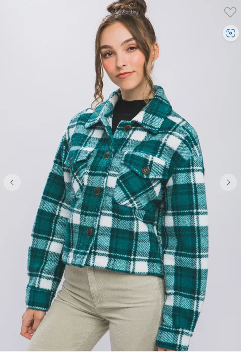 Casual Plaid Button Up Flannel W/ Front Pockets