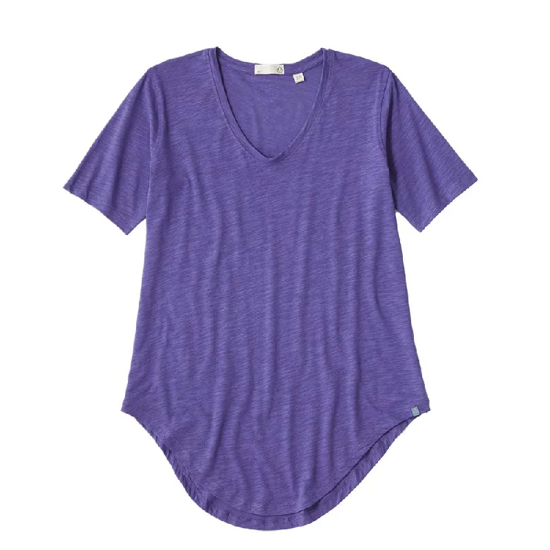 Tasc Womens Longline Boyfriend T-Shirt - Vibrant Purple Slub