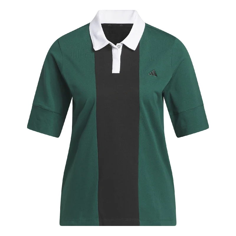 Womens Go-To Regular Fit Stripe Polo Green - SS24