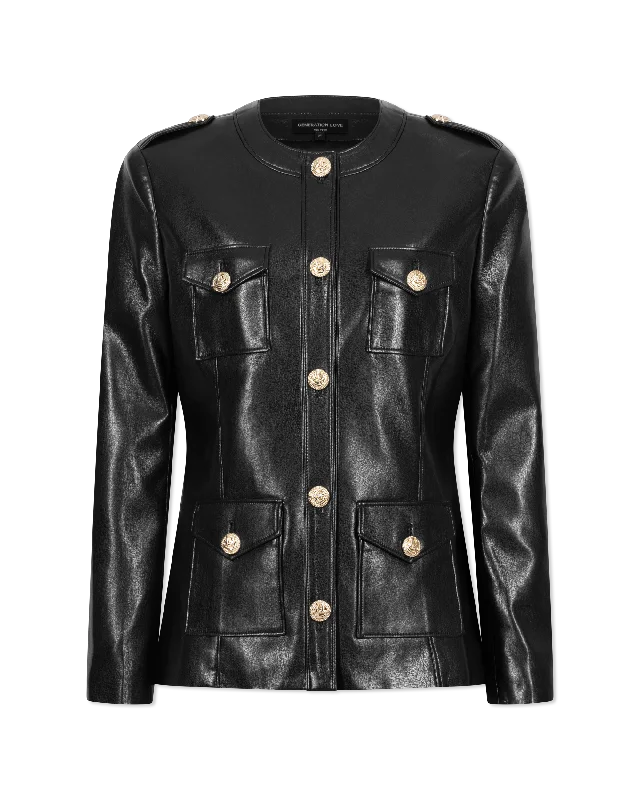 Larsine Vegan Leather Blazer