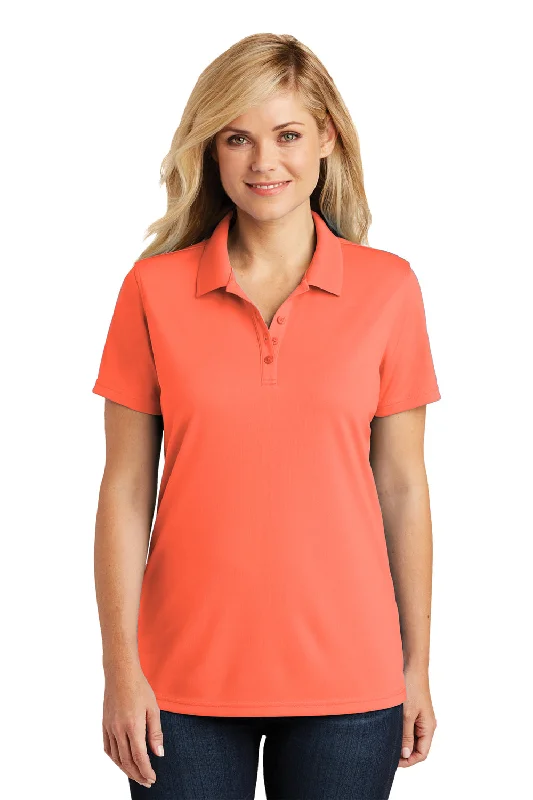 Port Authority Womens Dry Zone Moisture Wicking Short Sleeve Polo Shirt - Coral Splash