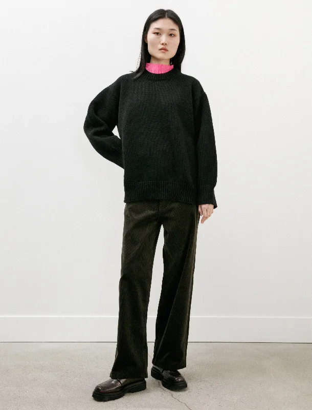 Caragh Chunky Slouch Crewneck Black