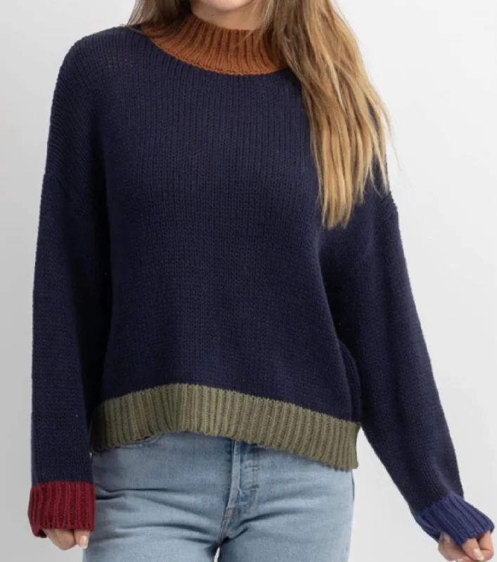 Bennett Combo Sweater In Navy