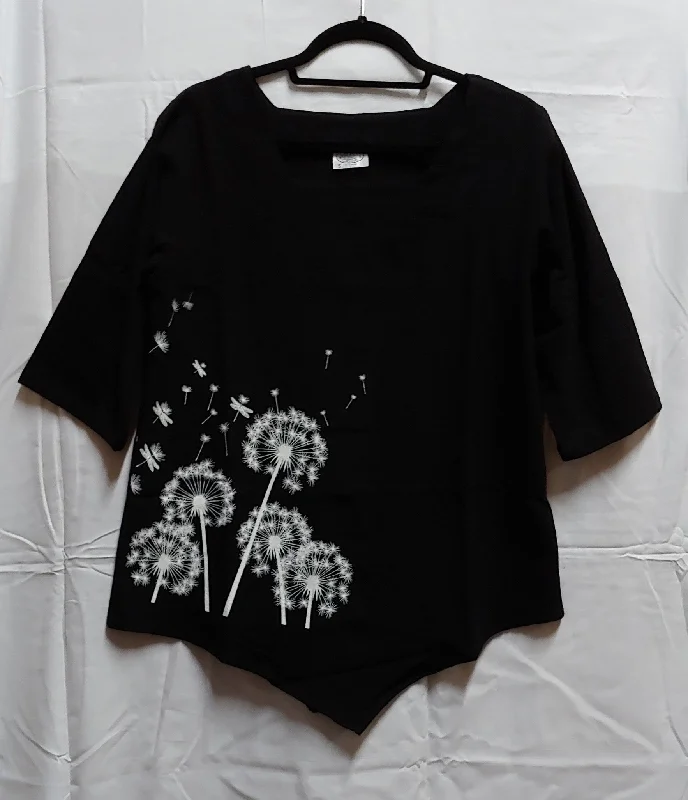 Wish on Black Cotton Gauze Top