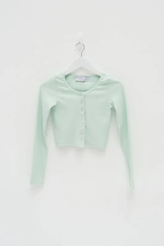 Button Up Crop - Seafoam