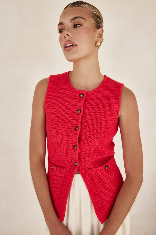 Embry Knit Vest (Red)