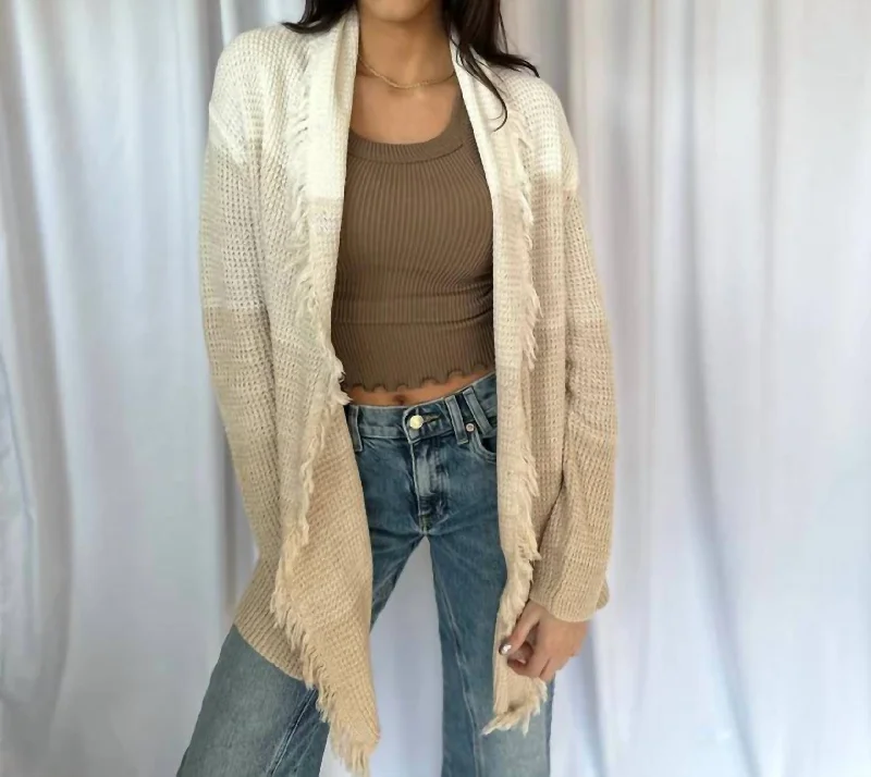 Meet Me At The Beach Cardigan In Beige