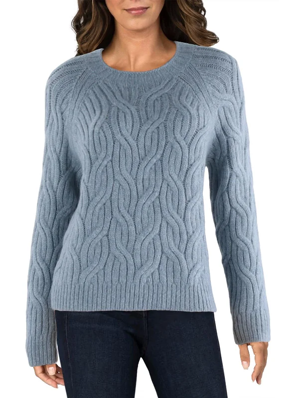 Womens Alpaca Cable Knit Pullover Sweater