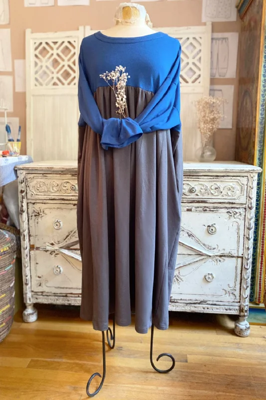 Blue Round Neck Dress