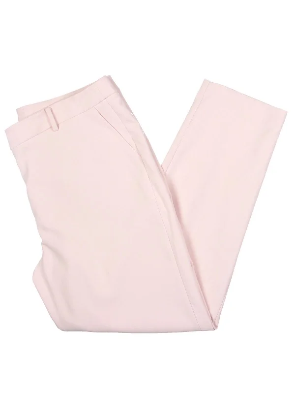 Womens Mid-Rise Ankle Straight Leg Pants