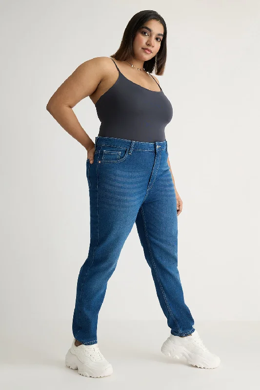 Deep Indigo Curve Hugging Jeans