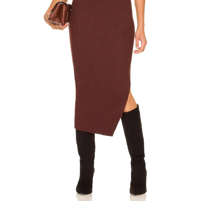 Lynd Knit Midi Skirt In Chocolate