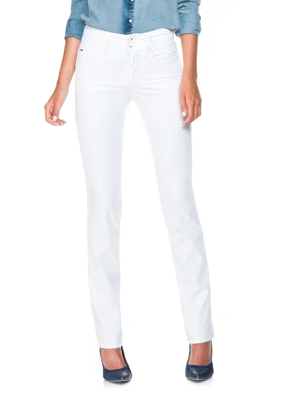 Salsa Secret High Waist Straight Leg Jeans, White