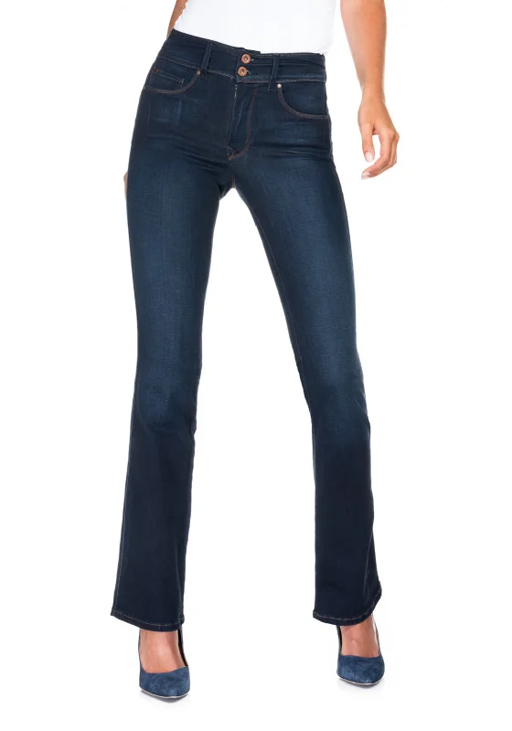 Salsa Secret Soft Touch Push in Bootcut Jeans, Dark Blue Denim