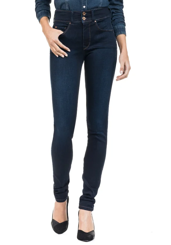 Salsa Secret Soft Touch Push in Skinny Jeans, Dark Blue Denim