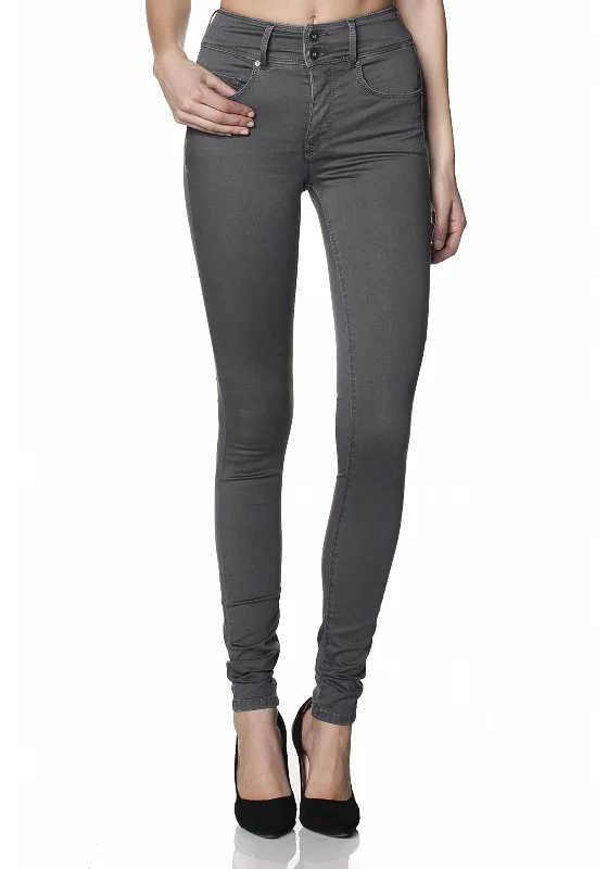 Salsa Secret Push In High Waist Skinny Leg Jeans, Grey