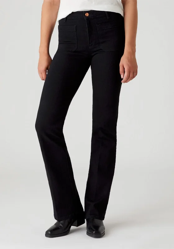 Wrangler High Waist Flare Jeans, Retro Black