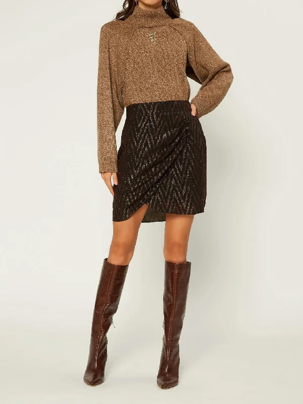 Zig Zag Shimmer Skirt In Black Combo