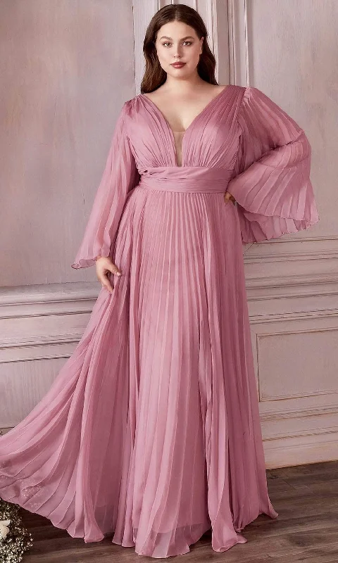 Ladivine CD242C - Bell Sleeve Chiffon Gown