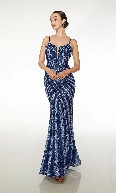 Alyce Plunging Sequin Prom Dress 61608